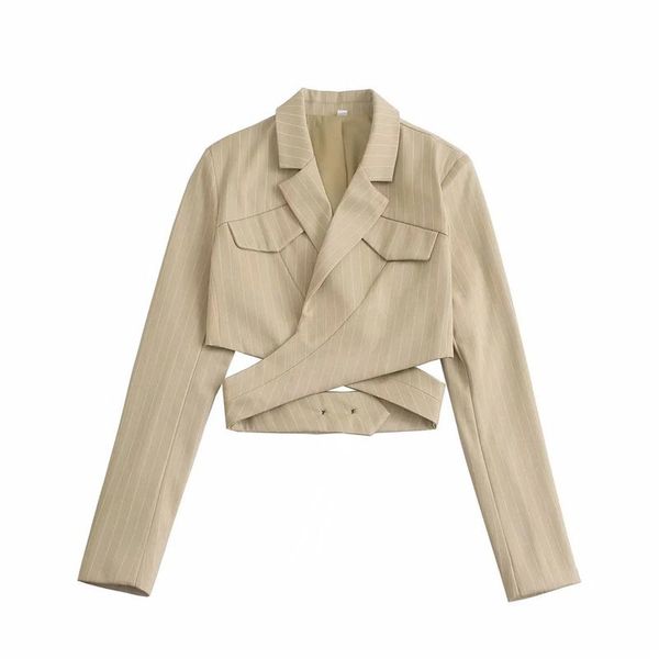 women's suits & blazers woman fashion khaki slim irregualr cropped blazer 2021 spring chic female solid hollow out ladies high street s, White;black
women's suits & blazers woman fashion khaki slim irregualr cropped blazer 2021 spring chic female solid hollow out ladies high street s, White;black