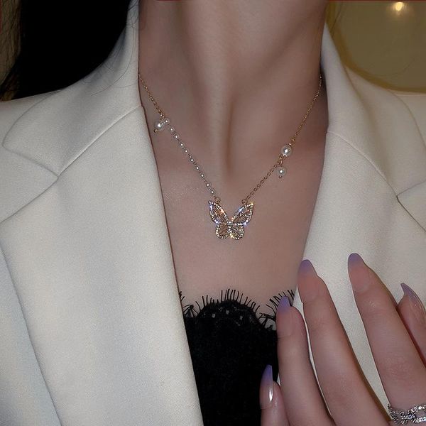 pendant necklaces pearl choker butterfly necklace women flashing rhinestone charm jewelry christmas gift, Silver
pendant necklaces pearl choker butterfly necklace women flashing rhinestone charm jewelry christmas gift, Silver