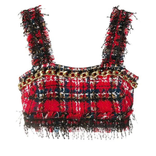 new high street fashion 2021 designer women's sequined tassel plaid tweed camis 6kmy, White
new high street fashion 2021 designer women's sequined tassel plaid tweed camis 6kmy, White