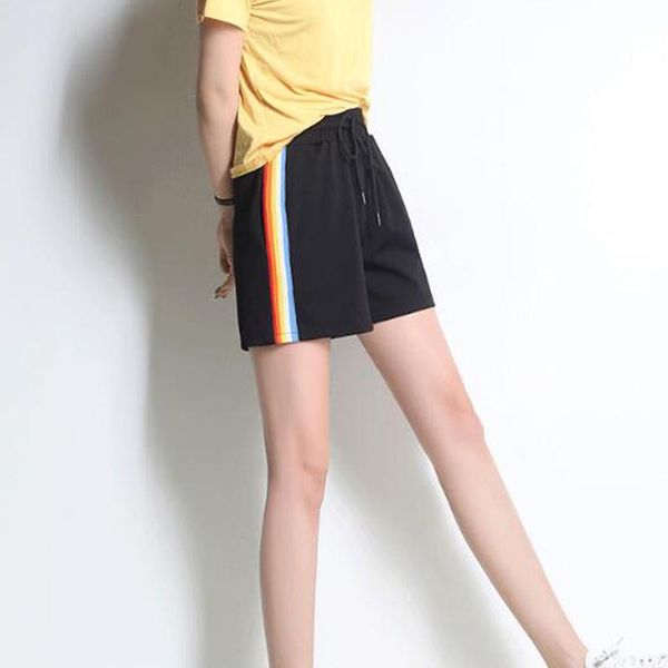 women's shorts striped side drawstring 2021 summer elastic waist athleisure women black mid sporting, White;black
women's shorts striped side drawstring 2021 summer elastic waist athleisure women black mid sporting, White;black