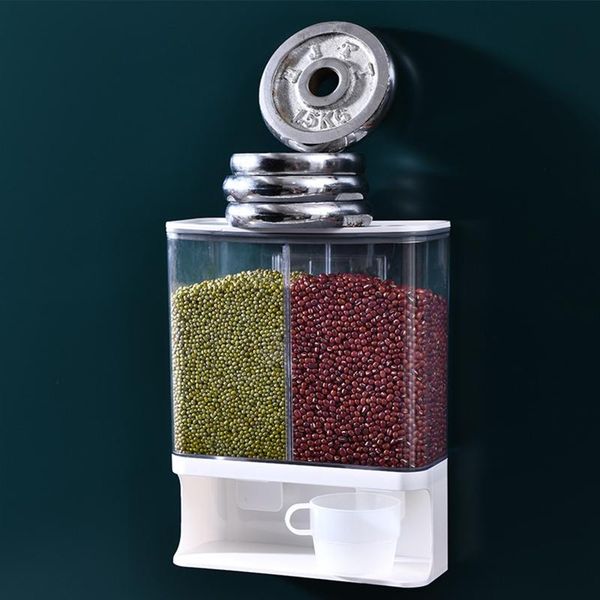 storage bags cereal dispenser plastic clear wall mounted divided rice dry food container organizer for home kitchen
storage bags cereal dispenser plastic clear wall mounted divided rice dry food container organizer for home kitchen
