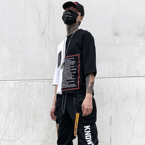 2021 new western style fashionable length irregularity letter printed men's t-shirts hip hop casual male tees streetwear kvue, White
2021 new western style fashionable length irregularity letter printed men's t-shirts hip hop casual male tees streetwear kvue, White