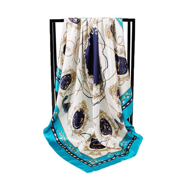 scarves retro ladies silk scarf fashion women printed hijab multi-functional large square wrap, Blue;gray
scarves retro ladies silk scarf fashion women printed hijab multi-functional large square wrap, Blue;gray