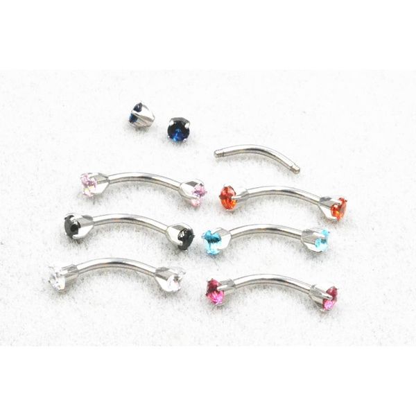 lot50pcs shippment body jewelry - screw cz gems eyebrow tragus snug bar curved barbells 16g piercing, Silver
lot50pcs shippment body jewelry - screw cz gems eyebrow tragus snug bar curved barbells 16g piercing, Silver