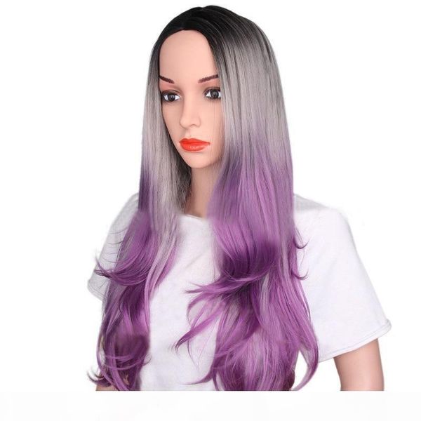 no bad smell european and american wig female harajuku fashion black gray purple three-color gradient long curly hair big wave chemical fibe
no bad smell european and american wig female harajuku fashion black gray purple three-color gradient long curly hair big wave chemical fibe