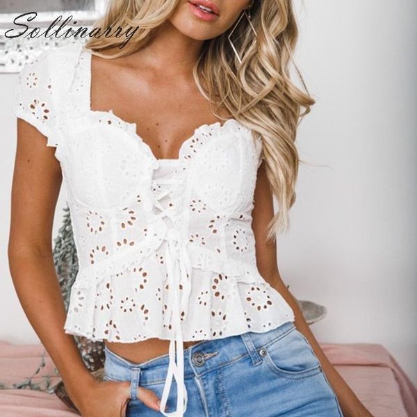 women's blouses & shirts sollinarry casual lace up summer blouse women 2021 hollow out shirt girls boho beach crop vintage, White
women's blouses & shirts sollinarry casual lace up summer blouse women 2021 hollow out shirt girls boho beach crop vintage, White
