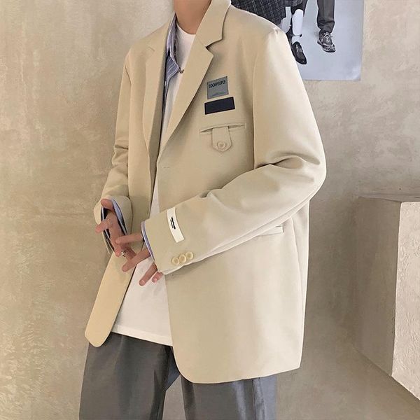 men's suits & blazers suit fashion solid color long-sleeved spring and autumn handsome trendy brand casual small button business jacket, White;black
men's suits & blazers suit fashion solid color long-sleeved spring and autumn handsome trendy brand casual small button business jacket, White;black