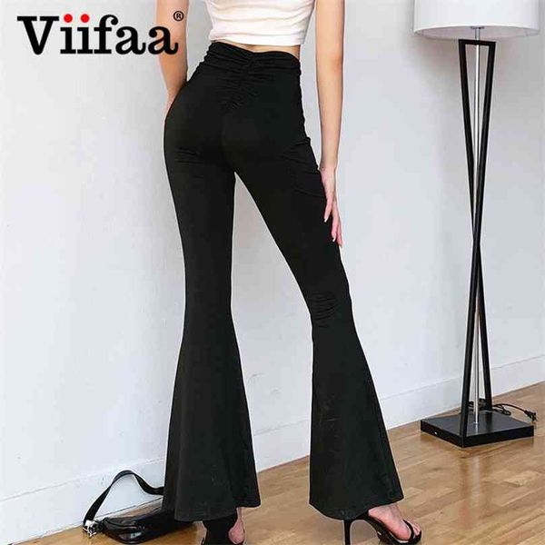 viifaa black solid high waist skinny flare pants women ruched back slim fit femme spring stretchy trousers 210925, Black;white
viifaa black solid high waist skinny flare pants women ruched back slim fit femme spring stretchy trousers 210925, Black;white