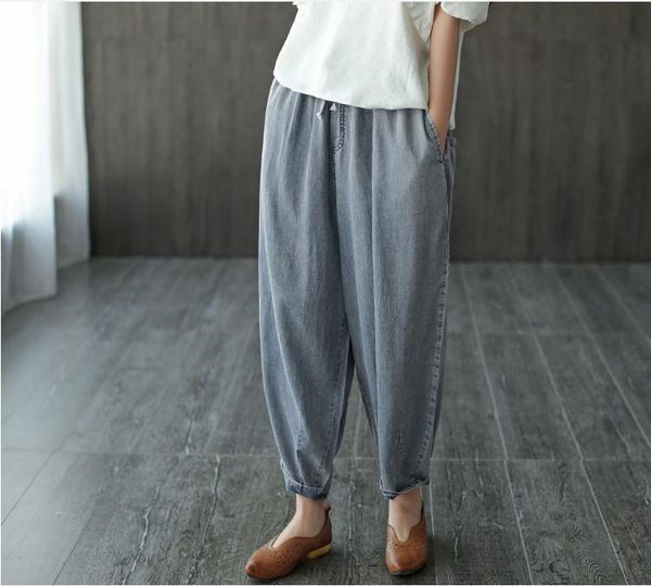 women's jeans summer women elastic waist drawstring loose denim pants 2021 casual pocket female all-match trousers retro, Blue
women's jeans summer women elastic waist drawstring loose denim pants 2021 casual pocket female all-match trousers retro, Blue