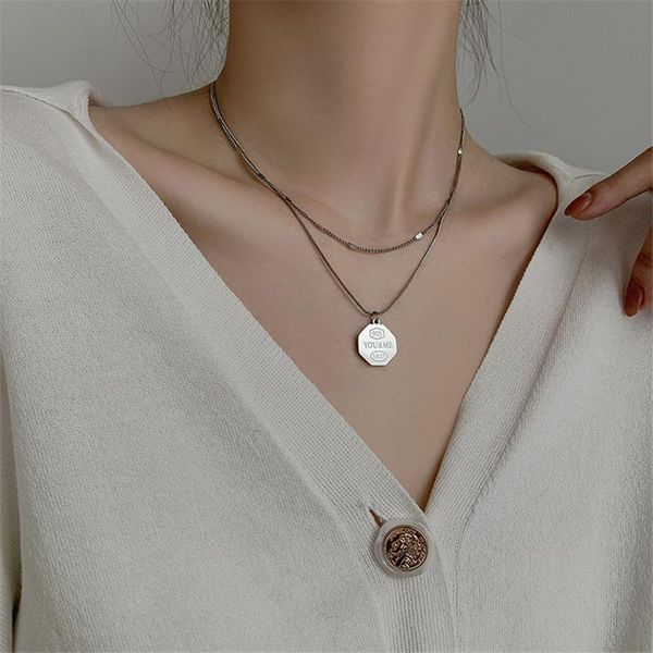 pendant necklaces orztoon stainless steel lettering round brand necklace female high sense cool choker for women kpop, Silver
pendant necklaces orztoon stainless steel lettering round brand necklace female high sense cool choker for women kpop, Silver