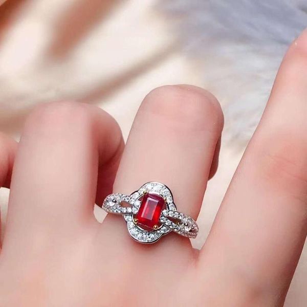 cluster rings natural and real red ruby ring 925 sterling silver for wedding gemstones jewelry fine, Golden;silver
cluster rings natural and real red ruby ring 925 sterling silver for wedding gemstones jewelry fine, Golden;silver