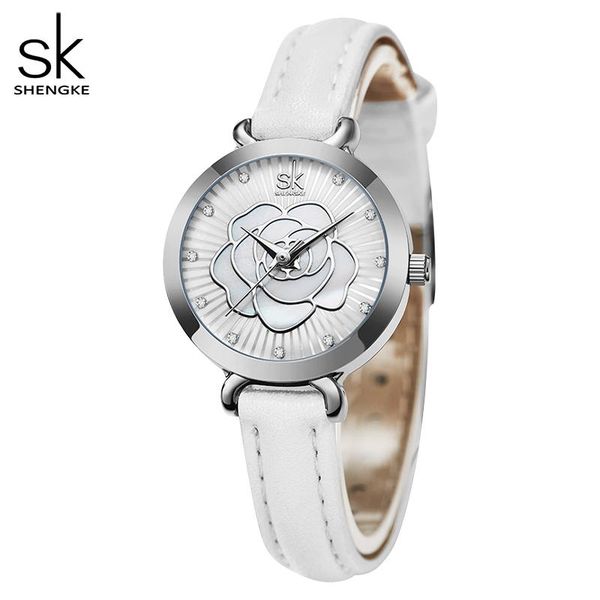 wristwatches shengke romantic summer women watches white grace flower mini 22 mm dial comfortable leather strap japanese movement clock, Slivery;brown
wristwatches shengke romantic summer women watches white grace flower mini 22 mm dial comfortable leather strap japanese movement clock, Slivery;brown