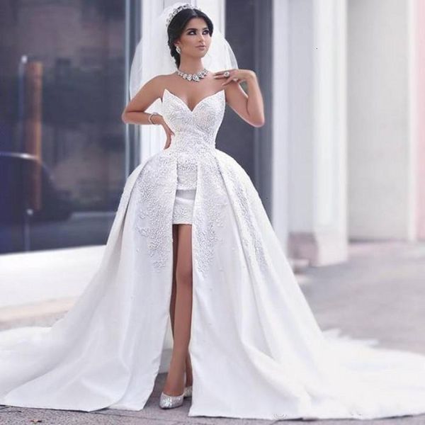 new luxury 2021 sweetheart beading appliques wedding es summer high low bridal gowns backless sweep train vestidos de mariee dtak, White
new luxury 2021 sweetheart beading appliques wedding es summer high low bridal gowns backless sweep train vestidos de mariee dtak, White