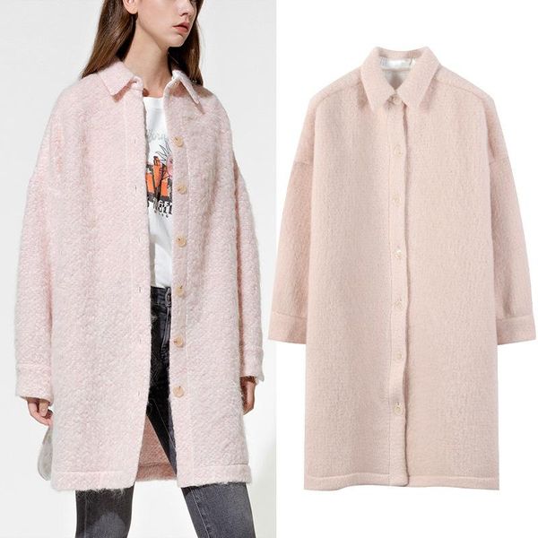 women's wool & blends coat women korean style winter jacket woolen outerwear cozy light pink drop shoulder oversized loose french chic, Black
women's wool & blends coat women korean style winter jacket woolen outerwear cozy light pink drop shoulder oversized loose french chic, Black