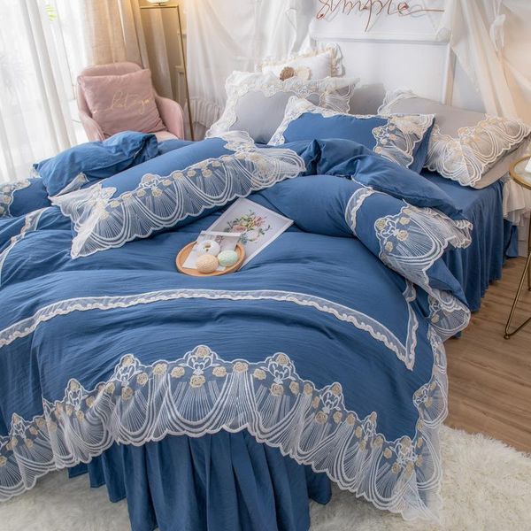 bedding sets soft 4pcs set with skirt flat sheet single king lace duvet cover for princess girls home decor textile
bedding sets soft 4pcs set with skirt flat sheet single king lace duvet cover for princess girls home decor textile