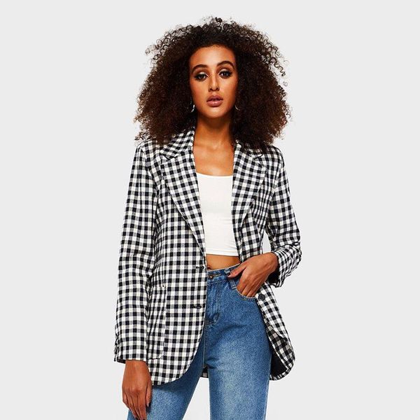 women's suits & blazers women casual formal elegant office lady black straight notched lapel plaid coats female fashion preppy cool ove, White;black
women's suits & blazers women casual formal elegant office lady black straight notched lapel plaid coats female fashion preppy cool ove, White;black