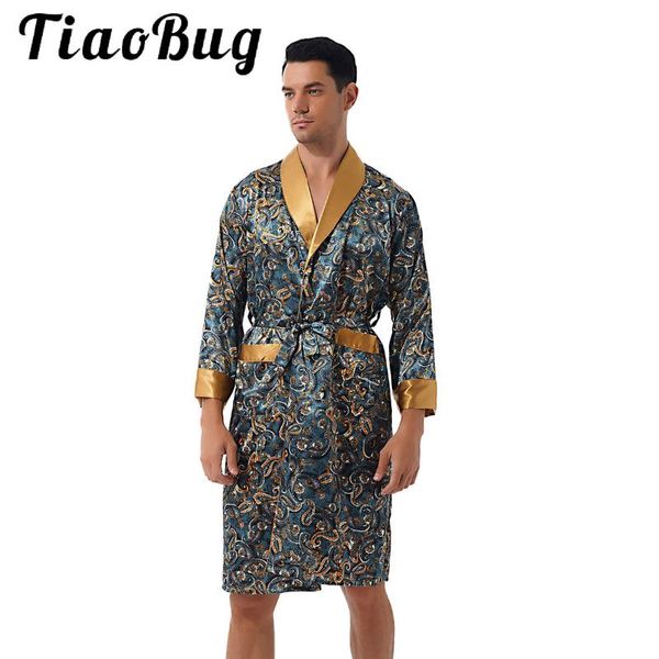 men's sleepwear bathrobe men print satin nightwear robe loungewear long sleeve pockets kimono spa oversized leisure home clothes, Black;brown
men's sleepwear bathrobe men print satin nightwear robe loungewear long sleeve pockets kimono spa oversized leisure home clothes, Black;brown