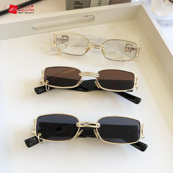 sunglasses retro european and american women's korean fashion cool male stars same style personality metal box, White;black 
sunglasses retro european and american women's korean fashion cool male stars same style personality metal box, White;black