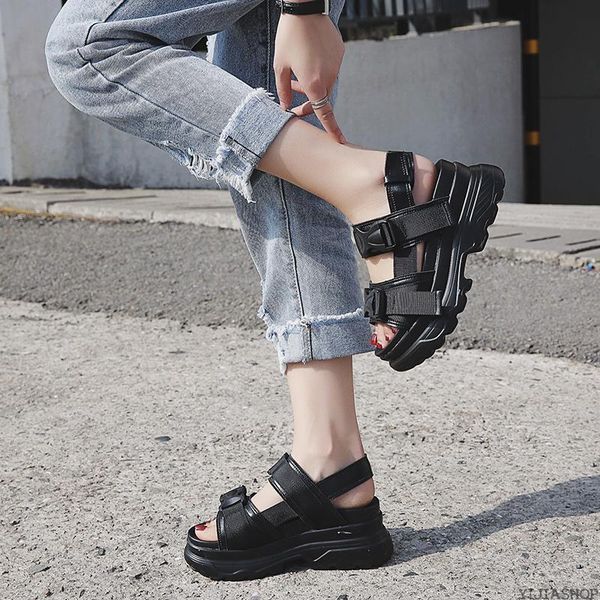 dress shoes summer female thick bottom sandals fashion buckle design white heightened casual wom, Black
dress shoes summer female thick bottom sandals fashion buckle design white heightened casual wom, Black