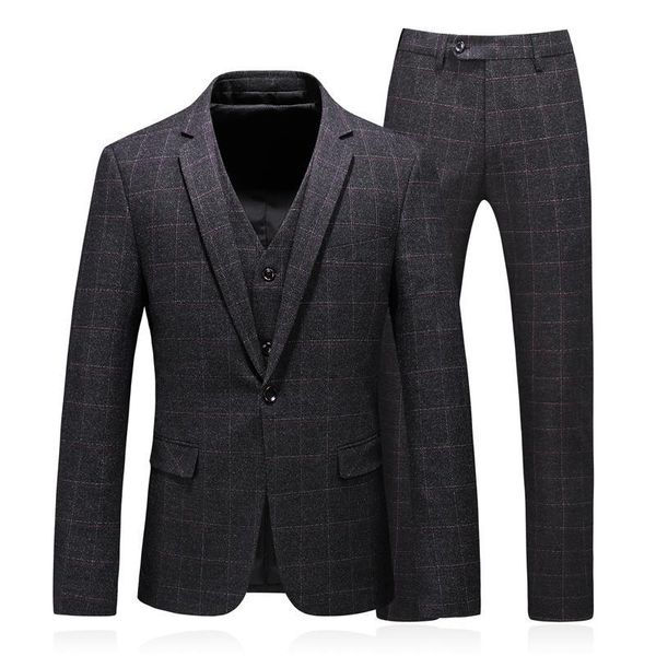men's suits & blazers (jacket+vest+pants) 2021 style wedding casual grey plaid male suit business party men prom, White;black
men's suits & blazers (jacket+vest+pants) 2021 style wedding casual grey plaid male suit business party men prom, White;black