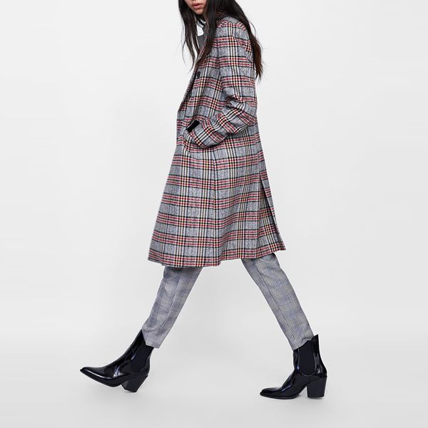 women winter double breasted long coat vintage casual long sleeve female plaid coat new fashion lady street outwears, Black;brown
women winter double breasted long coat vintage casual long sleeve female plaid coat new fashion lady street outwears, Black;brown