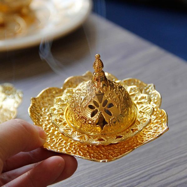 fragrance lamps golden metal luxury incense burner set mini middle east arabic mabkhara holder with tray
fragrance lamps golden metal luxury incense burner set mini middle east arabic mabkhara holder with tray