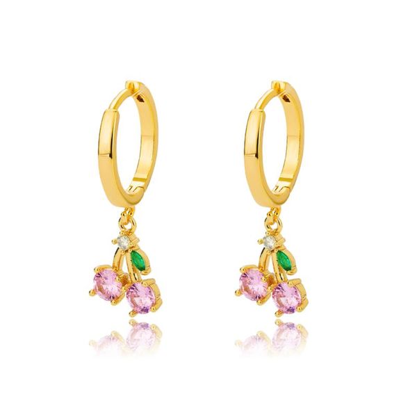 hoop & huggie pink zircon crystal cherry earrings for women girls lucky round circle party wedding ear ring jewelry gift, Golden;silver
hoop & huggie pink zircon crystal cherry earrings for women girls lucky round circle party wedding ear ring jewelry gift, Golden;silver