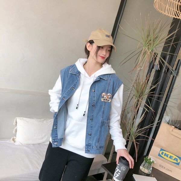 2021 autumn winter women's cartoon bear cowboy loose vt coat ttjv213801p, Black;white
2021 autumn winter women's cartoon bear cowboy loose vt coat ttjv213801p, Black;white