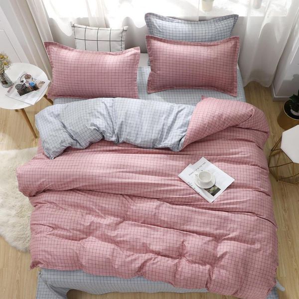 fashion bedding set luxury pink grey plaid family set sheet duvet cover pillowcase full king single ,bed
fashion bedding set luxury pink grey plaid family set sheet duvet cover pillowcase full king single ,bed