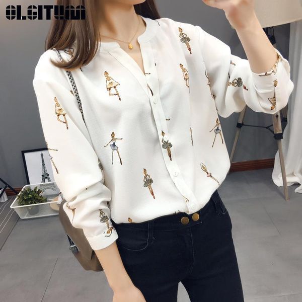 new 2021 fashion ballerina print chiffon shirt polyester for spring v neck slim long sleeve with buttons women blouses shirt black white
new 2021 fashion ballerina print chiffon shirt polyester for spring v neck slim long sleeve with buttons women blouses shirt black white