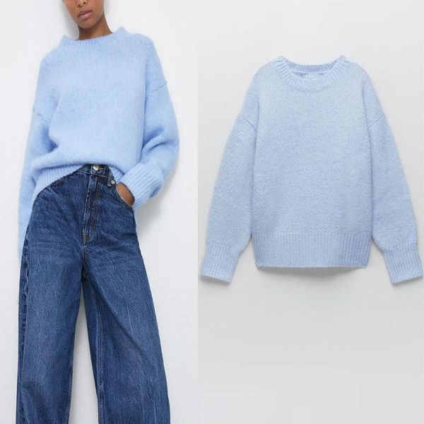 women sky blue ribbed knit sweater 2021 o neck long sleeve casual winter sweaters woman fashion streetwear pullover, White;black
women sky blue ribbed knit sweater 2021 o neck long sleeve casual winter sweaters woman fashion streetwear pullover, White;black