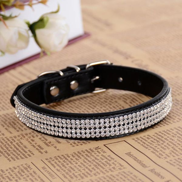 diamante rhinestones dog collar fashion pink black leather collar for dogs adjustable small pet products for animals
diamante rhinestones dog collar fashion pink black leather collar for dogs adjustable small pet products for animals