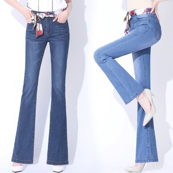 spring and autumn 2021 new high waist micro-horn jeans women's large size slim thin straight speaker wide leg msju, Blue
spring and autumn 2021 new high waist micro-horn jeans women's large size slim thin straight speaker wide leg msju, Blue