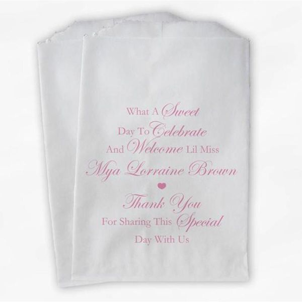 gift wrap custom sweet day to celebrate baby shower candy buffet treat bags -pink personalized favor
gift wrap custom sweet day to celebrate baby shower candy buffet treat bags -pink personalized favor