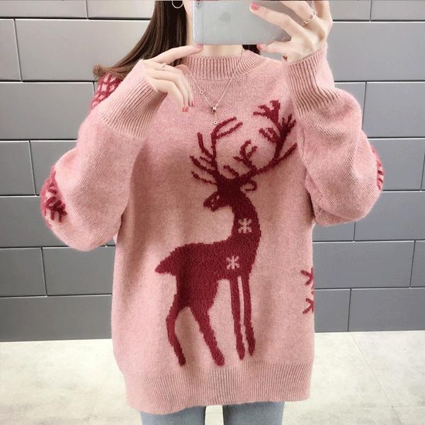 women's sweaters -selling explosion short half high neck female korean version of the elegant temperament lady christmas fawn sweater, White;black
women's sweaters -selling explosion short half high neck female korean version of the elegant temperament lady christmas fawn sweater, White;black