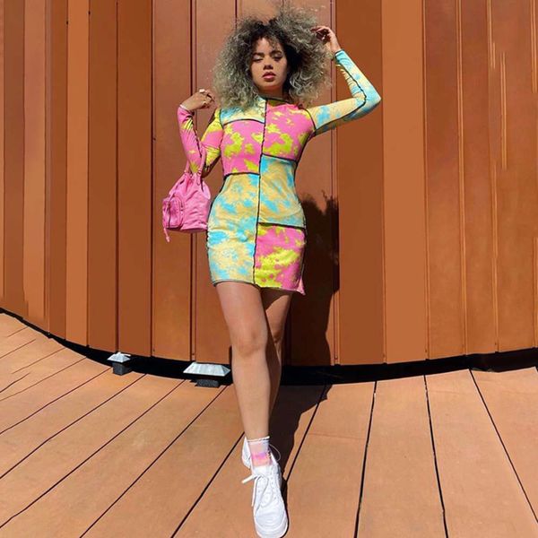 wind new autumn and winter 2020 women's round neck long sve fashion slim print buttocks dress, White
wind new autumn and winter 2020 women's round neck long sve fashion slim print buttocks dress, White