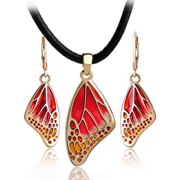madrry butterfly shape colorful enamel jewelry sets for women pendant necklace and earrings rope leather chain choker feminino, Silver
madrry butterfly shape colorful enamel jewelry sets for women pendant necklace and earrings rope leather chain choker feminino, Silver