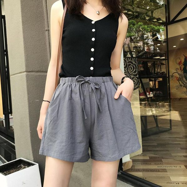 women's shorts summer sweet women cotton linen drawstring casual loose wide leg ladies lungewear, White;black
women's shorts summer sweet women cotton linen drawstring casual loose wide leg ladies lungewear, White;black