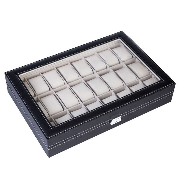 watch collection box 24 compartments level opening style leather black jewelry storage box organizer display ing
watch collection box 24 compartments level opening style leather black jewelry storage box organizer display ing