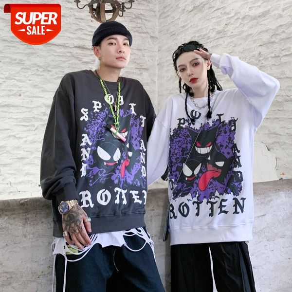 round neck sweater men's street hip-hop loose flow personality printing couple jacket #x65f, Black
round neck sweater men's street hip-hop loose flow personality printing couple jacket #x65f, Black