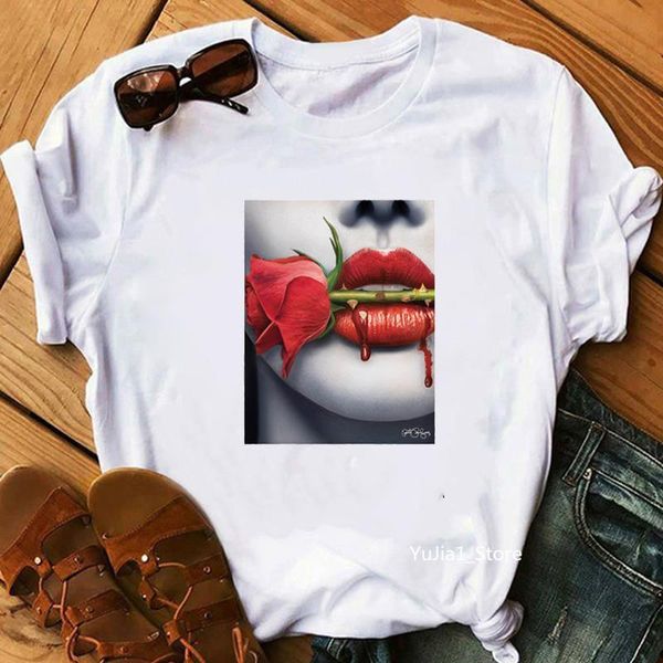 summer new women tee shirts female t-shirt harajuku tshirt rose lip tee girls fashion t shirt, White
summer new women tee shirts female t-shirt harajuku tshirt rose lip tee girls fashion t shirt, White