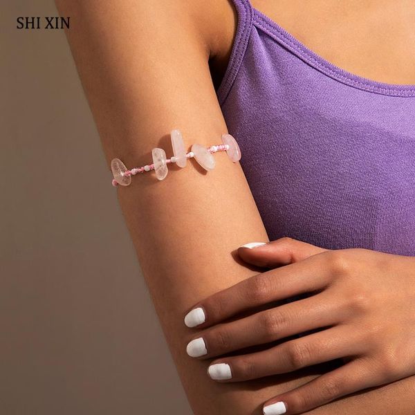 charm bracelets shixin summer pink beaded bracelet for women/girl arm jewelry fashion female femme 2021 gift, Golden;silver
charm bracelets shixin summer pink beaded bracelet for women/girl arm jewelry fashion female femme 2021 gift, Golden;silver
