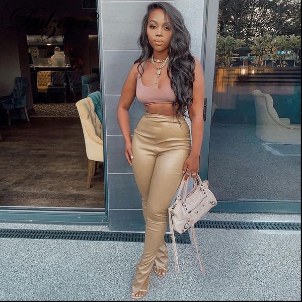 pu leather pencil pants slit high waist streetwear skinny 2020 autumn winter trousers solid club bottoms, Black;white
pu leather pencil pants slit high waist streetwear skinny 2020 autumn winter trousers solid club bottoms, Black;white