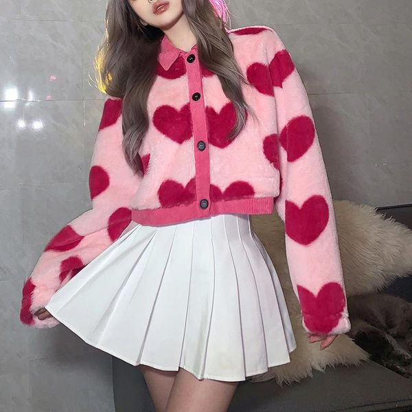 women's jackets 90sheart-shaped print plush jacket women harajuku winter large size coat thick warm streetwear clothes, Black;brown
women's jackets 90sheart-shaped print plush jacket women harajuku winter large size coat thick warm streetwear clothes, Black;brown