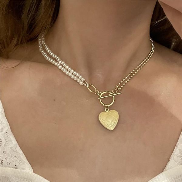pendant necklaces fashion pearl metal chain splicing necklace french love peach heart female clavicle, Silver
pendant necklaces fashion pearl metal chain splicing necklace french love peach heart female clavicle, Silver