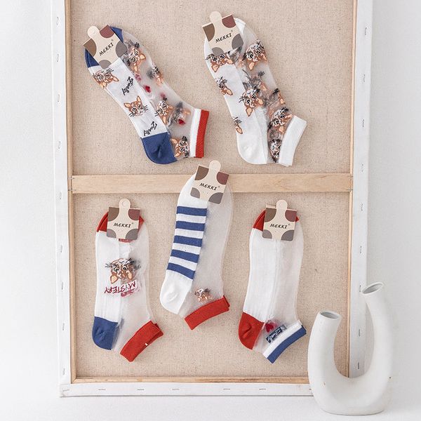 2021 spring and summer socks children's thin small frh cat card women's boat silk stockings, Black;white
2021 spring and summer socks children's thin small frh cat card women's boat silk stockings, Black;white
