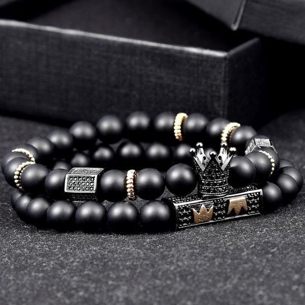 charm bracelets luxury royal crown bracelet 2pcs 1set 8mm black round natural beads women bead gold, Golden;silver
charm bracelets luxury royal crown bracelet 2pcs 1set 8mm black round natural beads women bead gold, Golden;silver