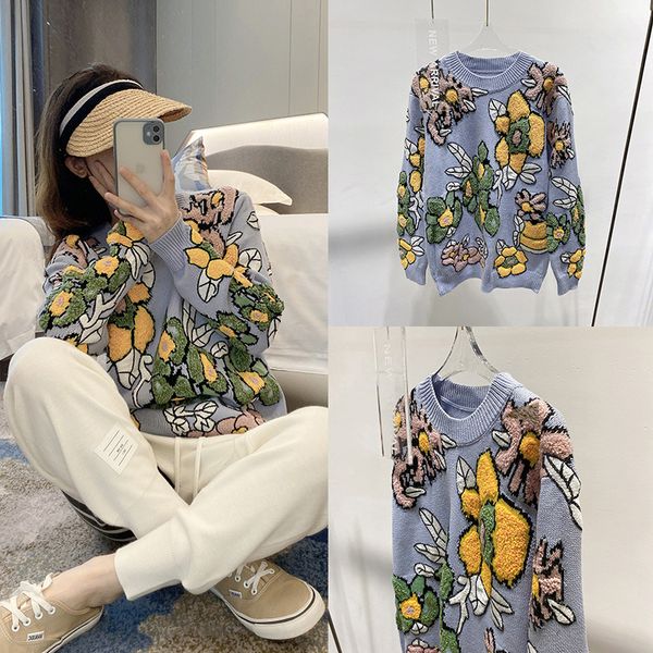 three dimensional flower 2021 autumn winter new decorative pullover loose sweater round neck long sleeve trend versatile, White
three dimensional flower 2021 autumn winter new decorative pullover loose sweater round neck long sleeve trend versatile, White