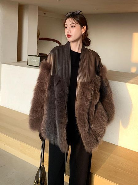 women's fur & faux stitching sheepskin winter coat female young women fashion vintage, Black
women's fur & faux stitching sheepskin winter coat female young women fashion vintage, Black
