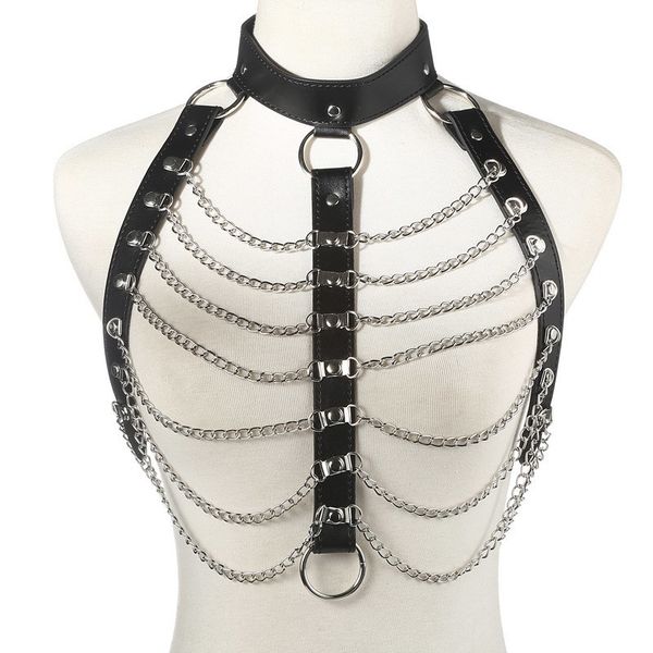 leather harness chains body chain women bondage goth party bodychain fashion festival outfits jewelry accessories, Silver
leather harness chains body chain women bondage goth party bodychain fashion festival outfits jewelry accessories, Silver